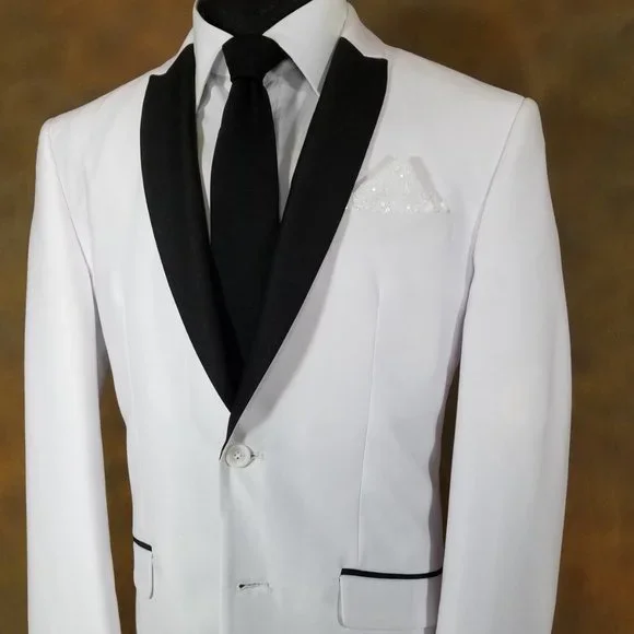 Men's Sequin Pre-Folded Pointed Pocket Square Insert - White - Picture 2 of 8